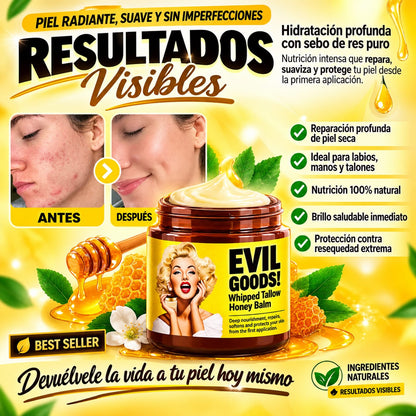 EVIL GOODS / SEBO DE RES + MIEL NATURAL: UNA COMBINACIÓN PERFECTA PARA HIDRATAR PROFUNDAMENTE TU PIEL
