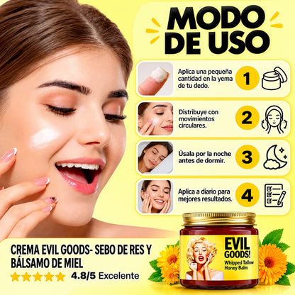 EVIL GOODS / SEBO DE RES + MIEL NATURAL: UNA COMBINACIÓN PERFECTA PARA HIDRATAR PROFUNDAMENTE TU PIEL